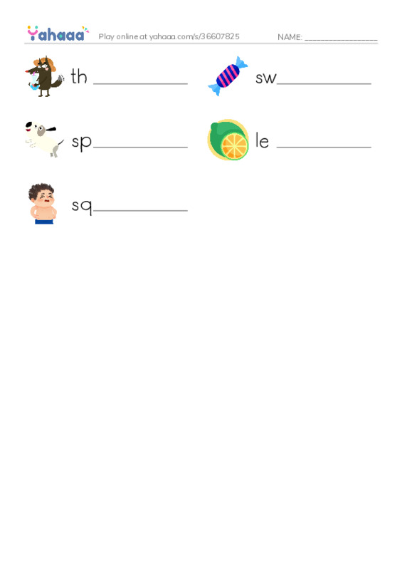 RAZ Vocabulary E: Lets Make Lemonade PDF worksheet writing row