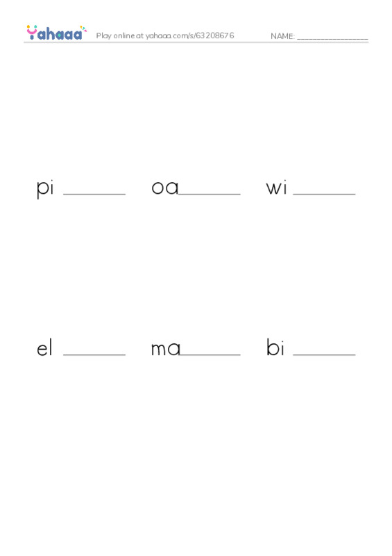 RAZ Vocabulary E: Make a Tree Friend PDF worksheet to fill in words gaps