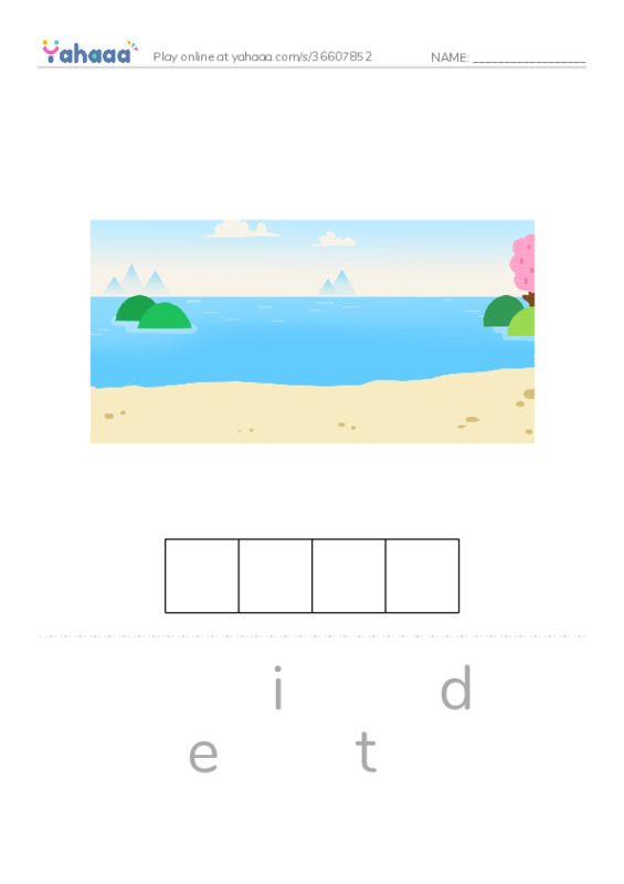 RAZ Vocabulary E: Shapes in Tide Pools PDF word puzzles worksheet
