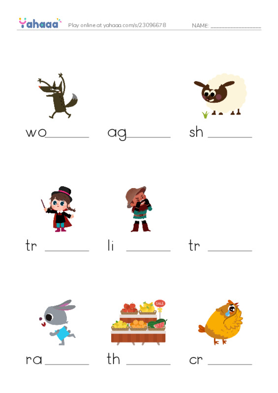 RAZ Vocabulary E: The Boy Who Cried Wolf PDF worksheet to fill in words gaps