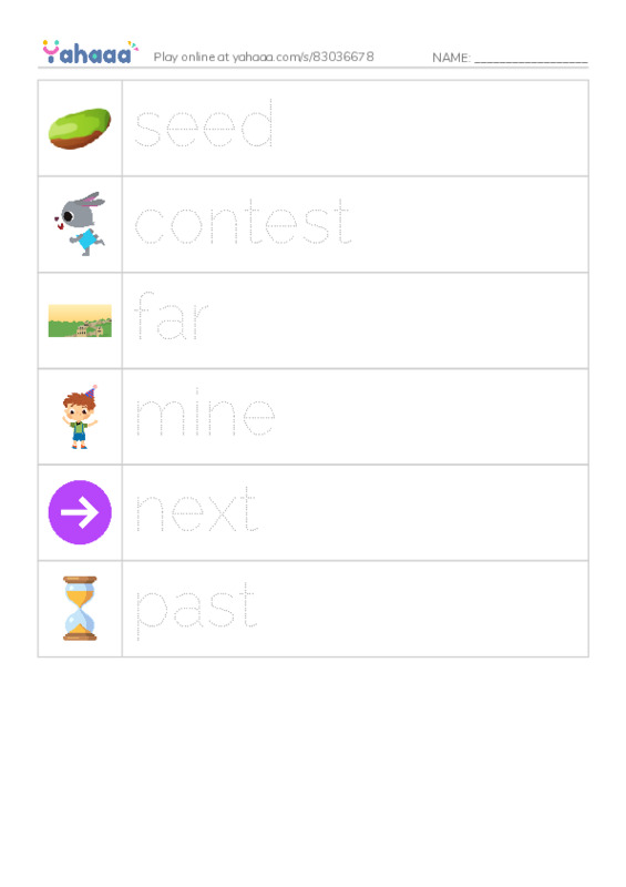RAZ Vocabulary E: The Contest PDF one column image words