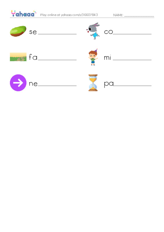 RAZ Vocabulary E: The Contest PDF worksheet writing row