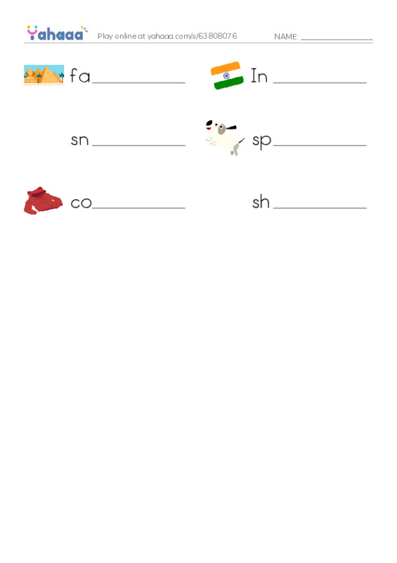 RAZ Vocabulary F: Are You From India PDF worksheet writing row