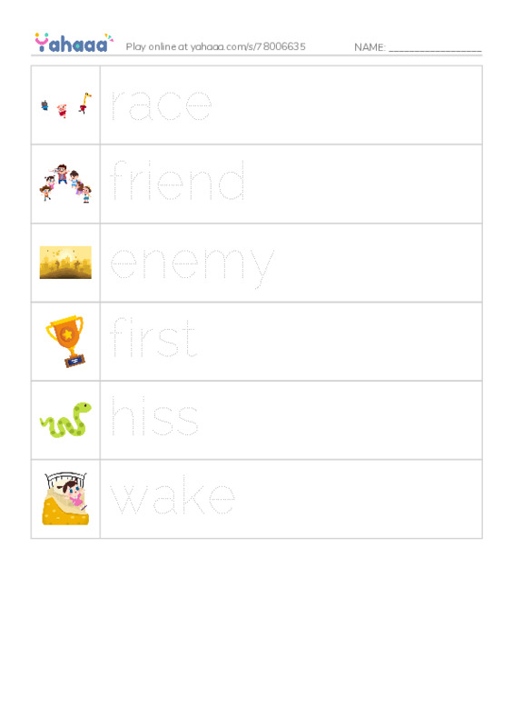 RAZ Vocabulary F: Best of Friends PDF one column image words