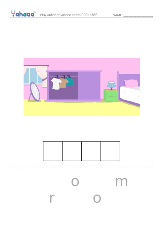RAZ Vocabulary F: Cleaning My Room PDF word puzzles worksheet