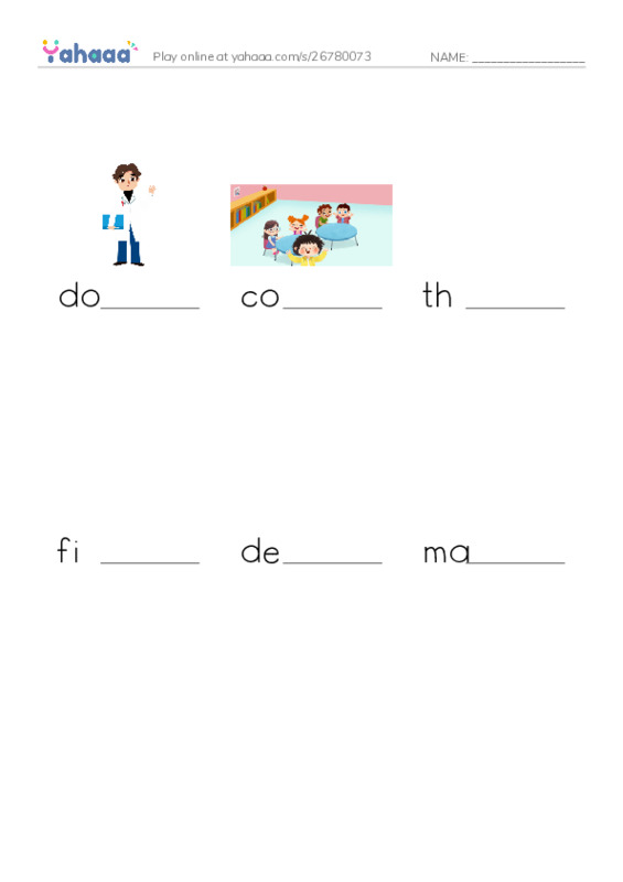 RAZ Vocabulary F: Community Workers PDF worksheet to fill in words gaps