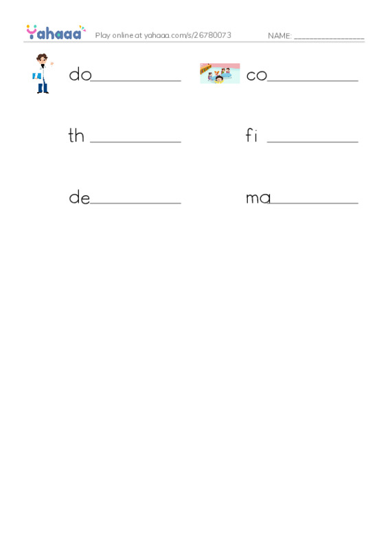 RAZ Vocabulary F: Community Workers PDF worksheet writing row