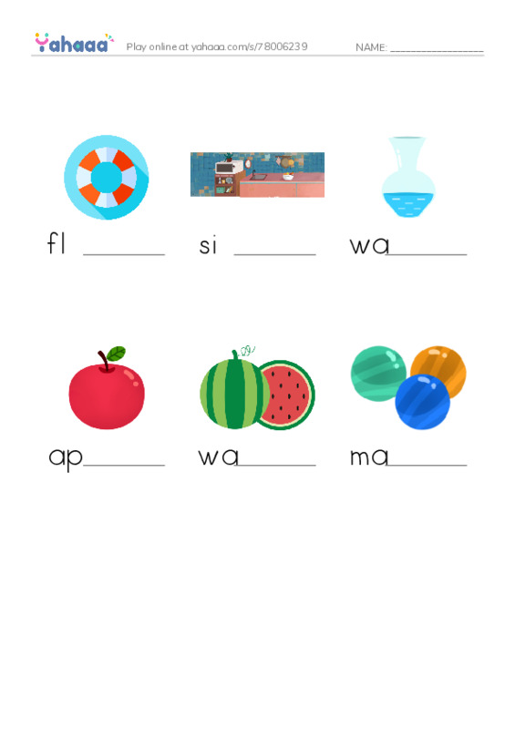 RAZ Vocabulary F: Does It Sink or Float PDF worksheet to fill in words gaps