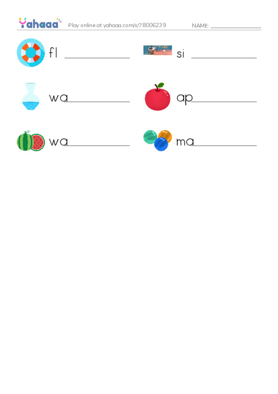 RAZ Vocabulary F: Does It Sink or Float PDF worksheet writing row
