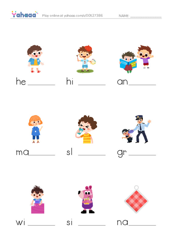 RAZ Vocabulary F: Eat Like a Pig PDF worksheet to fill in words gaps