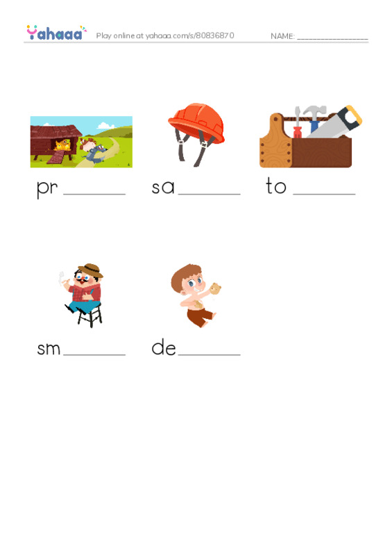 RAZ Vocabulary F: Firefighters PDF worksheet to fill in words gaps