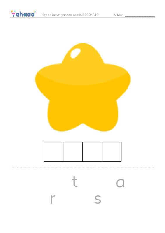 RAZ Vocabulary F: Friends in the Stars PDF word puzzles worksheet