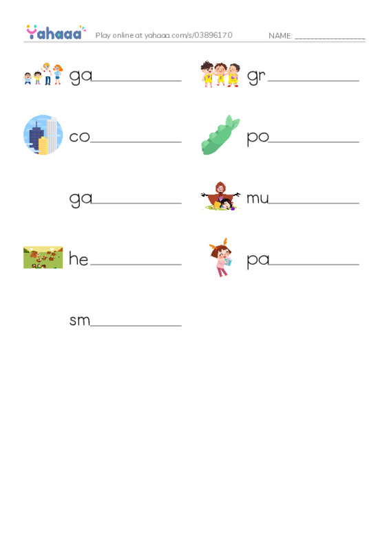 RAZ Vocabulary F: Gaggle Herd and Murder PDF worksheet writing row