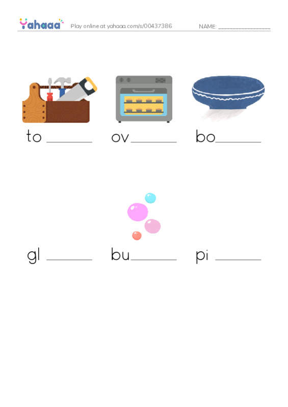 RAZ Vocabulary F: Glassblowing PDF worksheet to fill in words gaps