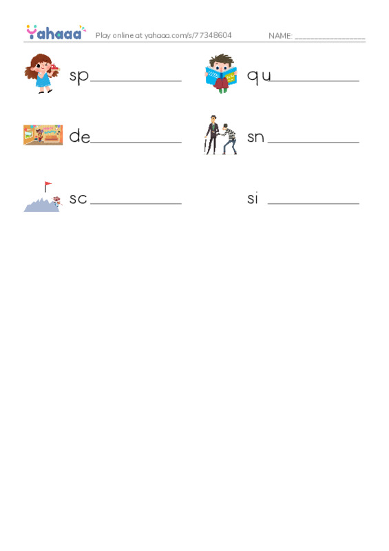 RAZ Vocabulary F: Mothers Day PDF worksheet writing row
