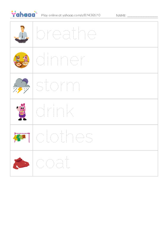 RAZ Vocabulary F: Needs and Wants PDF one column image words