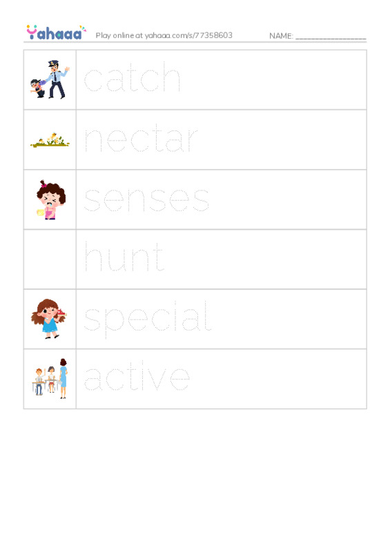 RAZ Vocabulary F: Night Animals PDF one column image words