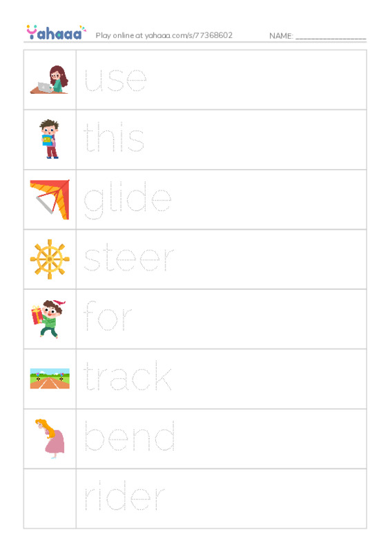RAZ Vocabulary F: Sleds PDF one column image words