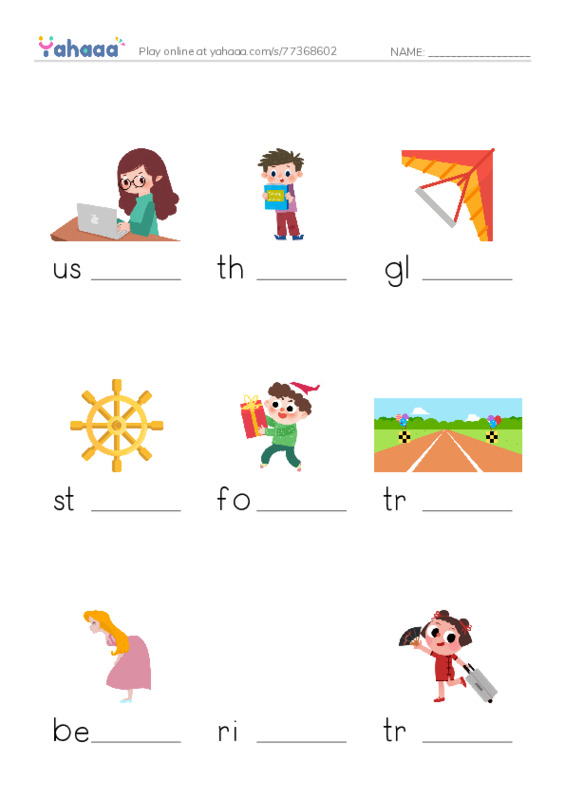 RAZ Vocabulary F: Sleds PDF worksheet to fill in words gaps