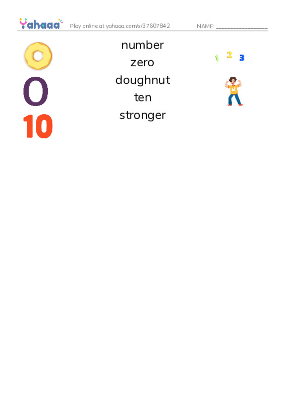 RAZ Vocabulary F: SuperZero PDF three columns match words