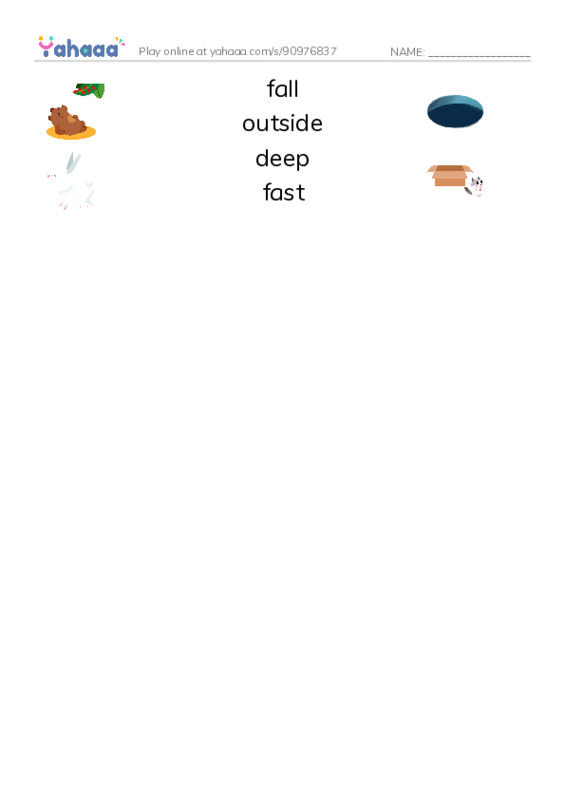 RAZ Vocabulary F: The Snowstorm PDF three columns match words