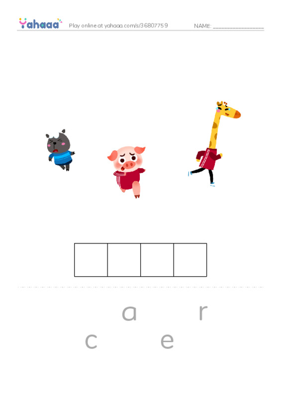 RAZ Vocabulary F: The Tortoise and the Hare PDF word puzzles worksheet