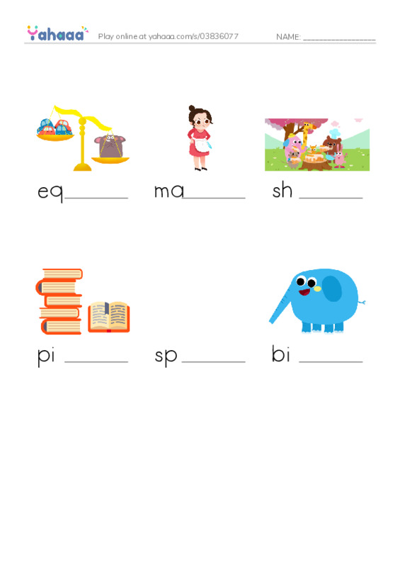 RAZ Vocabulary F: Two for Me One for You PDF worksheet to fill in words gaps