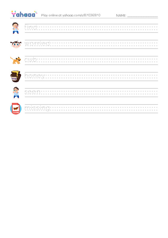 RAZ Vocabulary F: Where Is Cub PDF write between the lines worksheet