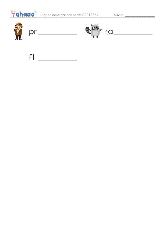 RAZ Vocabulary F: White House Pets2 PDF worksheet writing row