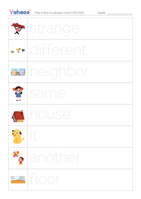 RAZ Vocabulary G: All Kinds of Homes PDF one column image words