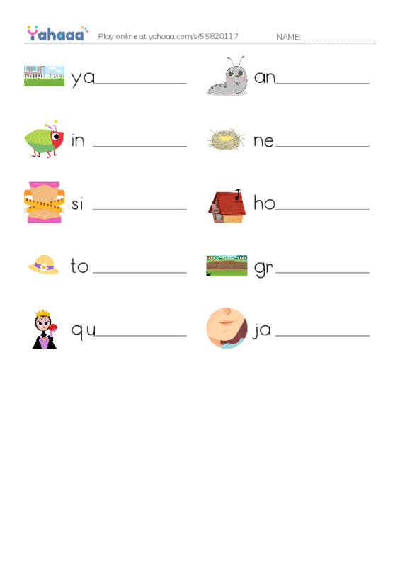 RAZ Vocabulary G: Ants Ants and More Ants PDF worksheet writing row