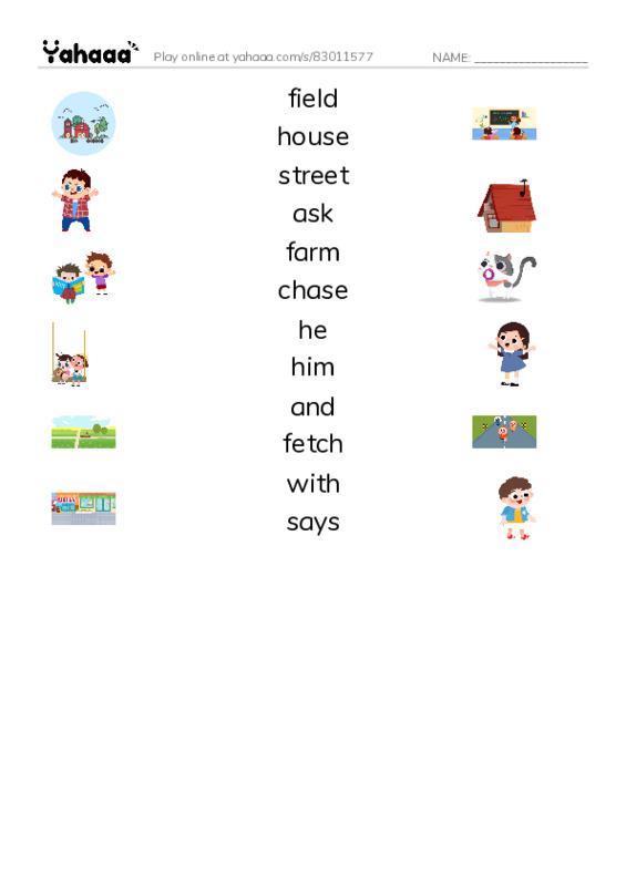 RAZ Vocabulary G: Billy Gets Lost PDF three columns match words