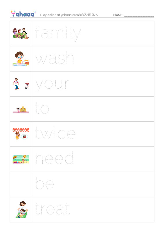 RAZ Vocabulary G: Caring for Your Dog PDF one column image words