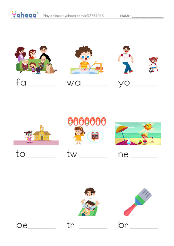 RAZ Vocabulary G: Caring for Your Dog PDF worksheet to fill in words gaps