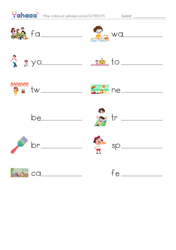 RAZ Vocabulary G: Caring for Your Dog PDF worksheet writing row