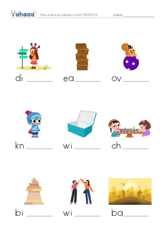 RAZ Vocabulary G: Chess PDF worksheet to fill in words gaps