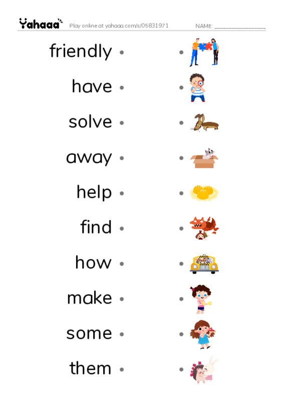 RAZ Vocabulary G: Dogs at Work1 PDF link match words worksheet
