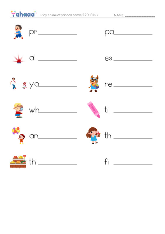 RAZ Vocabulary G: Fire Safety PDF worksheet writing row