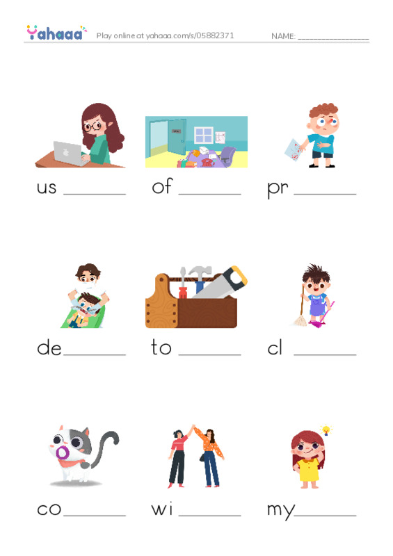 RAZ Vocabulary G: Going to the Dentist PDF worksheet to fill in words gaps