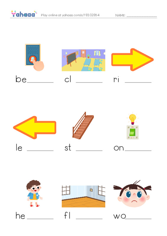 RAZ Vocabulary G: Gordon Finds His Way PDF worksheet to fill in words gaps