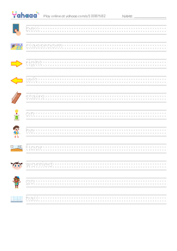 RAZ Vocabulary G: Gordon Finds His Way PDF write between the lines worksheet