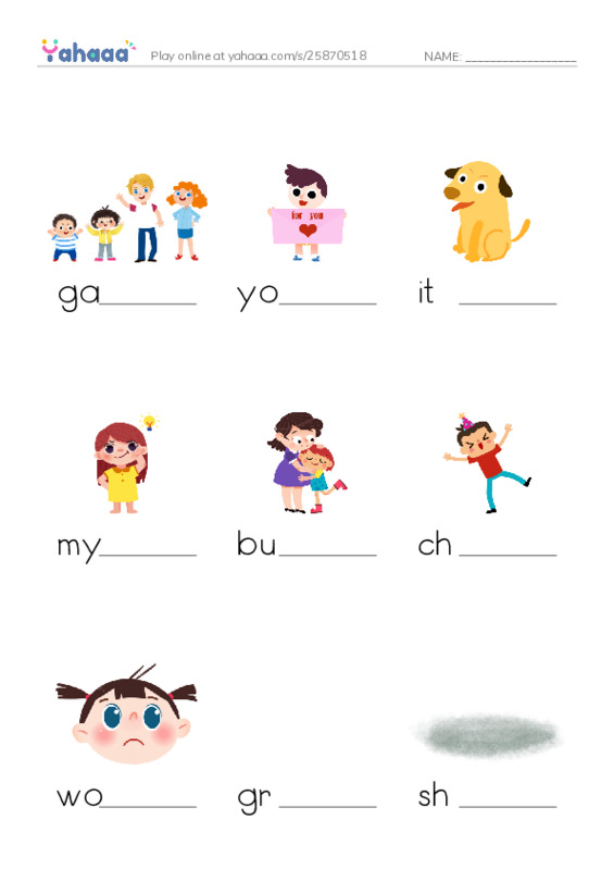 RAZ Vocabulary G: Groundhog Goes Outside PDF worksheet to fill in words gaps
