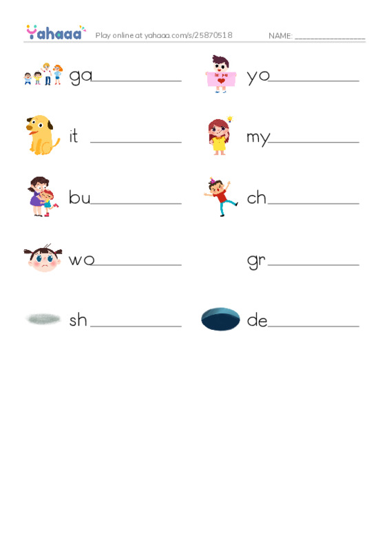 RAZ Vocabulary G: Groundhog Goes Outside PDF worksheet writing row
