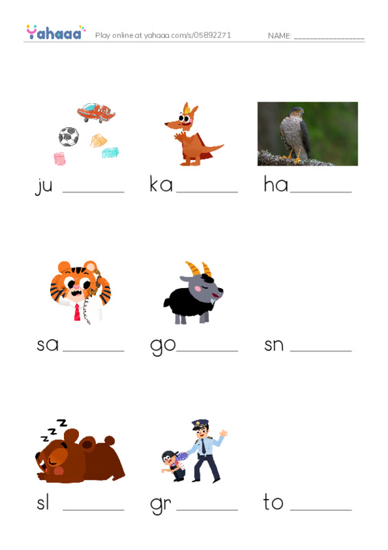 RAZ Vocabulary G: I Bet I Can PDF worksheet to fill in words gaps