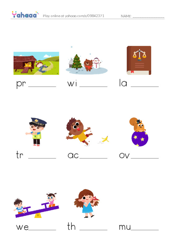 RAZ Vocabulary G: Laws for Kids PDF worksheet to fill in words gaps