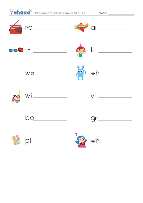 RAZ Vocabulary G: Long Ago and Today PDF worksheet writing row