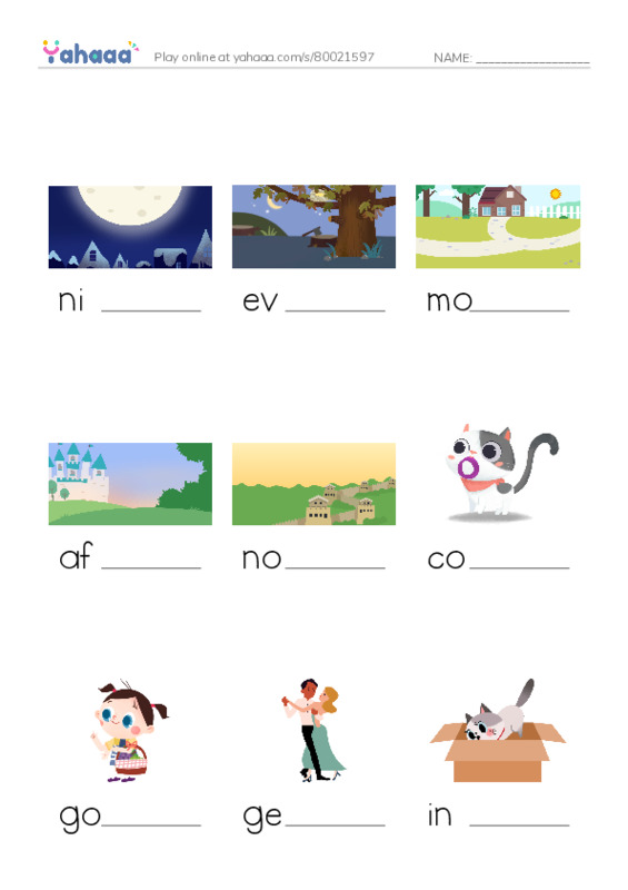 RAZ Vocabulary G: My Day PDF worksheet to fill in words gaps