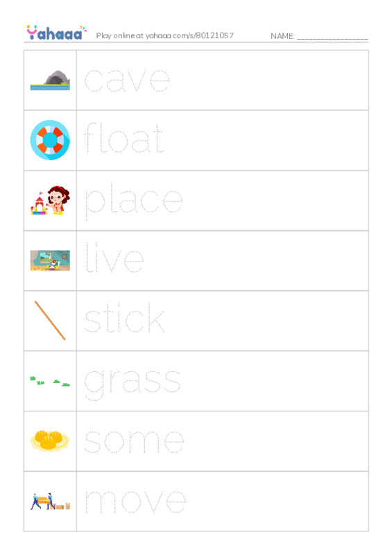 RAZ Vocabulary G: Places People Live1 PDF one column image words