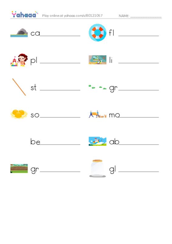 RAZ Vocabulary G: Places People Live1 PDF worksheet writing row