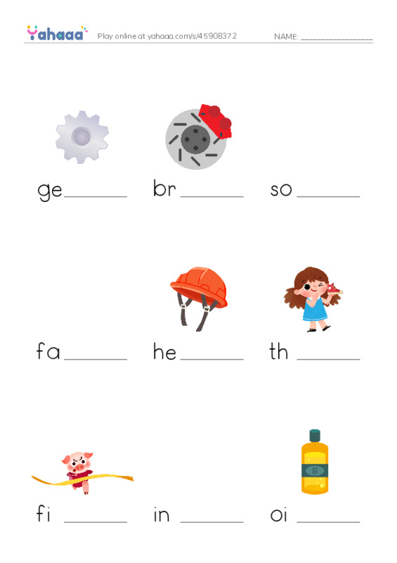 RAZ Vocabulary G: Ready Set Bike PDF worksheet to fill in words gaps